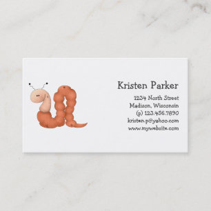 Tarjeta De Visita El jardín del gramo · Gusano rojo