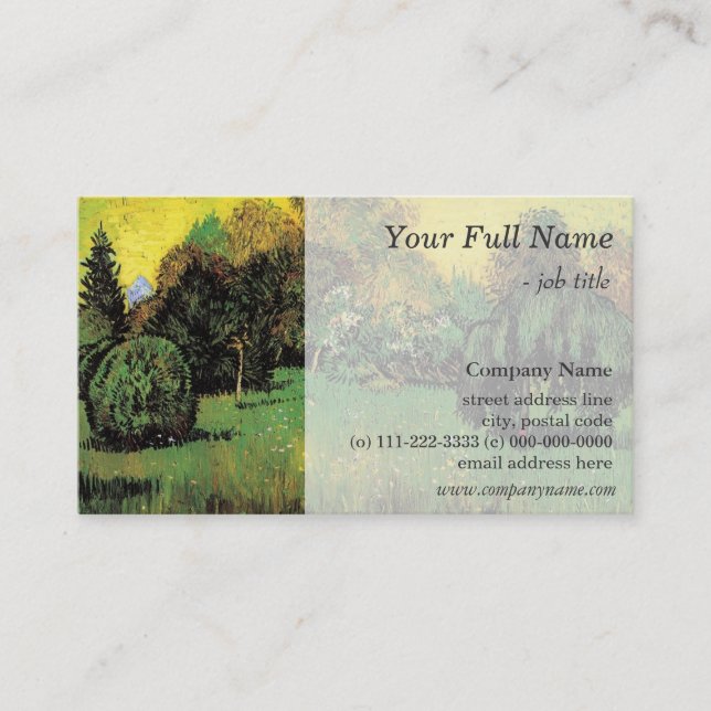 Tarjeta De Visita El Jardín del Poeta, Vincent van Gogh. (Anverso)
