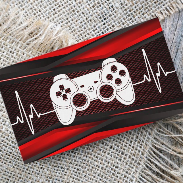 Tarjeta De Visita El Joypad Rojo de moda Heartbeat Gamde Tester Game (Subido por el creador)