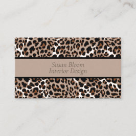 Tarjeta De Visita El leopardo contemporáneo mira a Brown y Tan