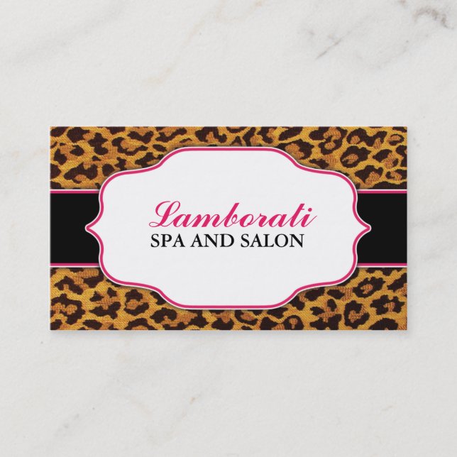 Tarjeta De Visita El Leopardo de la moda moderna elegante (Anverso)