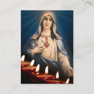 Tarjeta De Visita El Lit bendecido Virgen María mira al trasluz