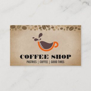 Tarjeta De Visita El logo de la Copa Splash de café