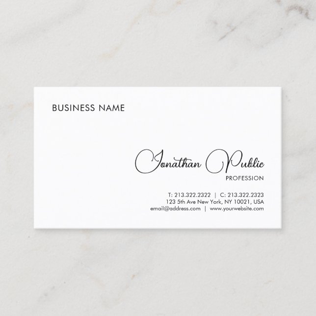 Tarjeta De Visita El logotipo de la empresa personalizado aquí (Anverso)