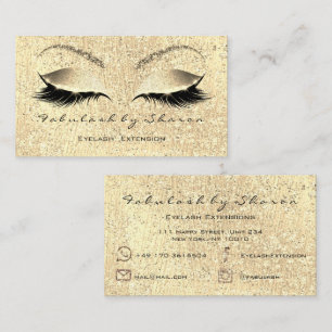 Tarjeta De Visita El maquillaje del oro del purpurina azota el