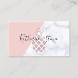 Tarjeta De Visita El mármol blanco del purpurina color de rosa