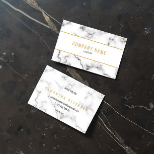 Tarjeta De Visita El mármol blanco y dorado de lujo