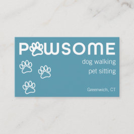 Tarjeta De Visita El Mascota moderno de Dog Walker Sitter Pawsome Bl