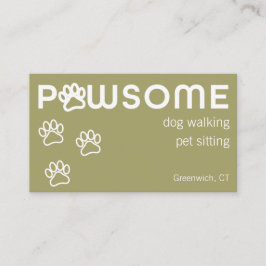 Tarjeta De Visita El Mascota moderno de Dog Walker Sitter Pawsome So