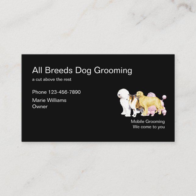 Tarjeta De Visita El mejor diseño de la preparación del perro (Anverso)