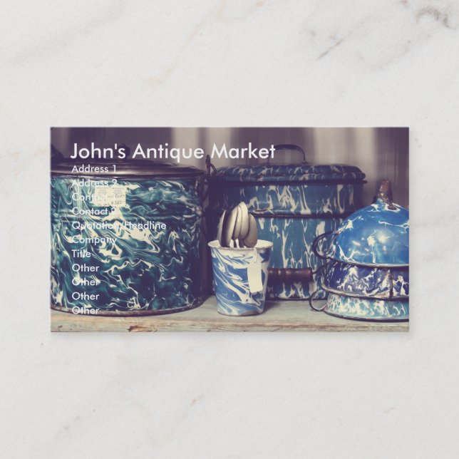 Tarjeta De Visita El mercado de antigüedades de John (Anverso)