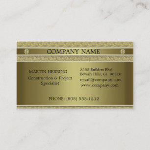 Tarjeta De Visita El metal del oro de la construcción grabó en
