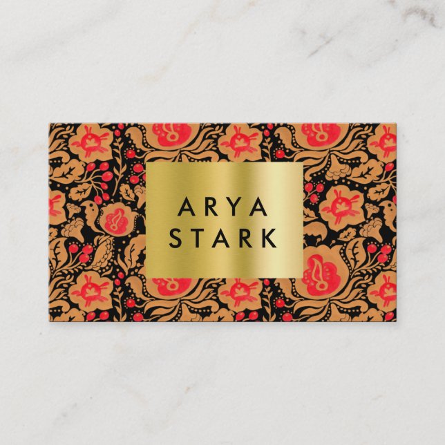 Tarjeta De Visita El modelo de Khokhloma Kulture (Anverso)