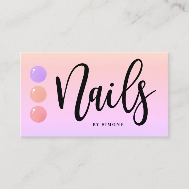 Tarjeta De Visita El moderno y elegante esmalte de uñas deslumbra uñ (Anverso)
