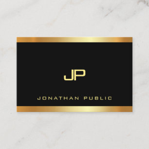 Tarjeta De Visita El Monograma Gold Glamoroso Platón Moderno Lujo P