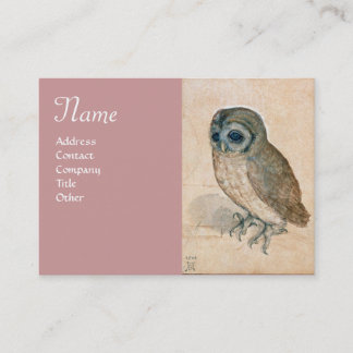 Tarjeta De Visita El Monograma OWL, rosa antiguo