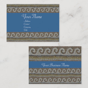 Tarjeta De Visita El MOSAICO ANTIGUO AGITA náutico azul gris de