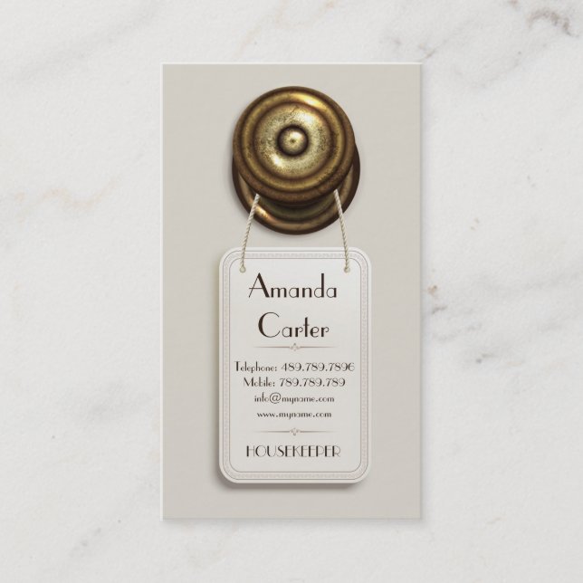 Tarjeta De Visita El Motel De Recepción Del Hotel Domicilio (Anverso)