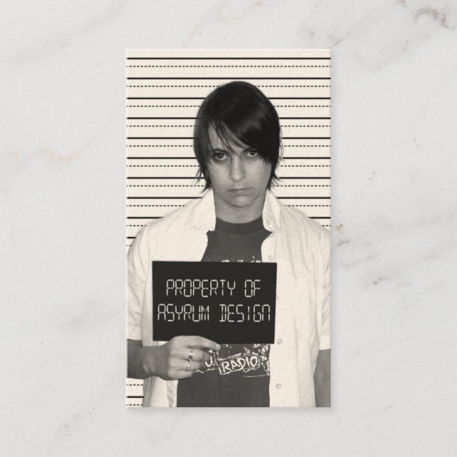 Tarjeta De Visita el mugshot del asyrum quiso el poster (Anverso)