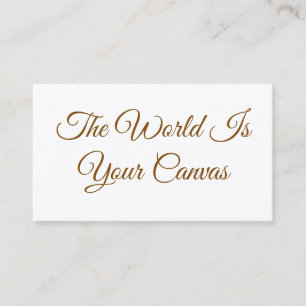 Tarjeta De Visita "El Mundo Es Tu Lienzo" Minimalista 