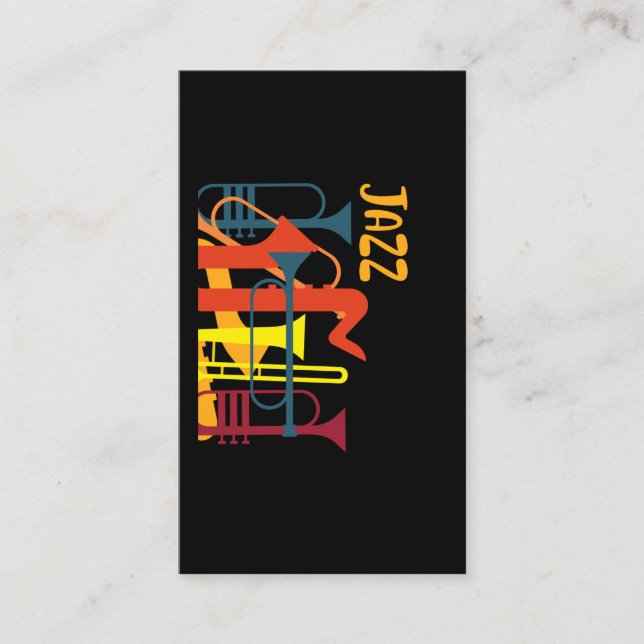 Tarjeta De Visita El músico de jazz de Wind Instruments Trumpet Musi (Anverso)