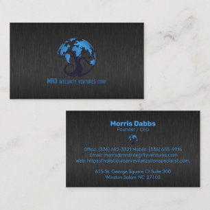 Tarjeta De Visita El negocio de metatextura de imitación gris oscuro