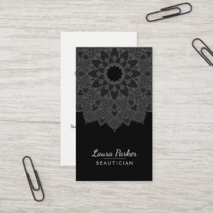 Tarjeta De Visita El negro de la yoga de la flor de Lotus de la
