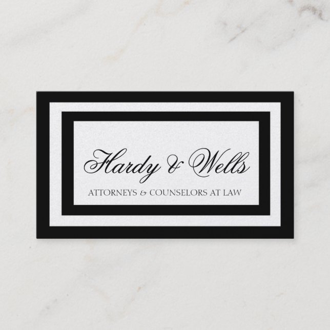 Tarjeta De Visita El negro del abogado del abogado del bufete de (Anverso)