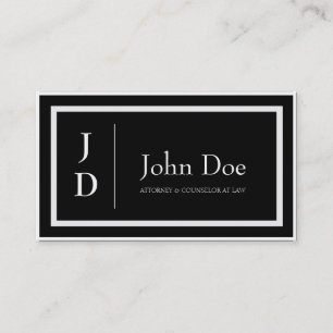 Tarjeta De Visita El negro del abogado/el blanco de la antigüedad