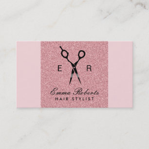 Tarjeta De Visita El negro del estilista Scissor elegante palidece -