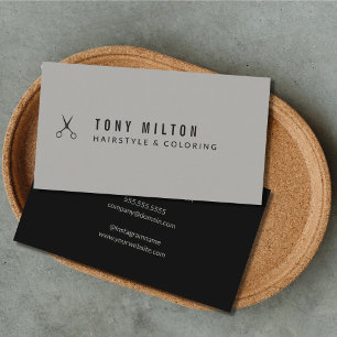 Tarjeta De Visita El negro gris mínimo fresco Scissors al
