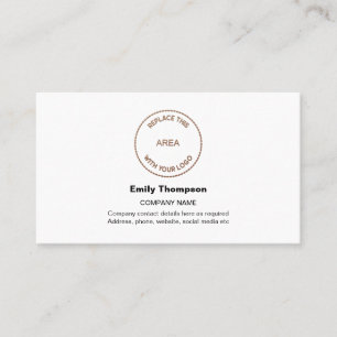 Tarjeta De Visita El nombre del logotipo de su empresa contacto blan