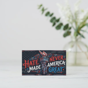 Tarjeta De Visita El odio nunca hizo grande a América Arte patriótic