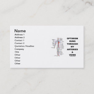 Tarjeta De Visita El optimismo corre por mis arterias y venas