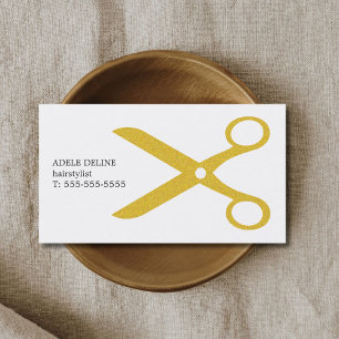 Tarjeta De Visita El oro blanco limpio minimalista Scissor al