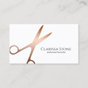 Tarjeta De Visita El oro color de rosa elegante y moderno scissors