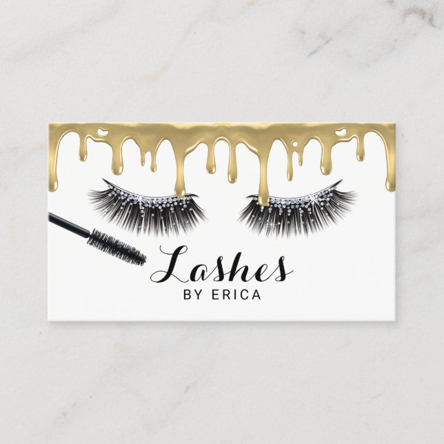 Tarjeta De Visita El oro del artista de maquillaje de los ojos de (Anverso)