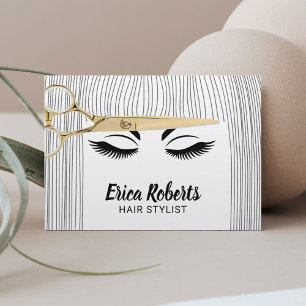 Tarjeta De Visita El oro del estilista Scissor y el salón de pelo
