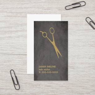 Tarjeta De Visita El oro gris elegante de la textura Scissor al