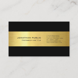 Tarjeta De Visita El oro puro luce negro Profesional Moderno Elegant