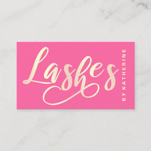 Tarjeta De Visita El oro rosado magenta elegante moderno azota la (Anverso)