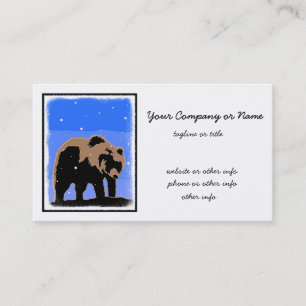 Tarjeta De Visita El oso pardo en invierno - Arte de vida salvaje or