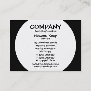 Tarjeta De Visita El panel redondo - blanco con negro
