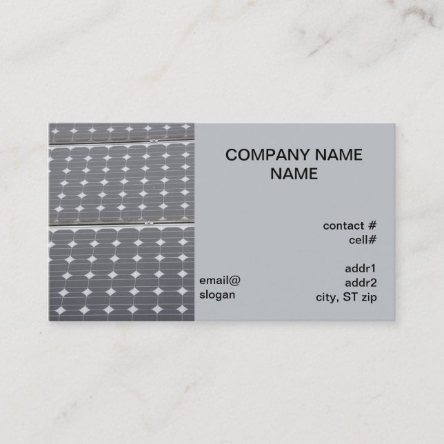 Tarjeta De Visita el panel solar (Anverso)