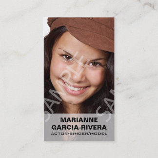 Tarjeta De Visita El panel transparente blanco de los Headshots del