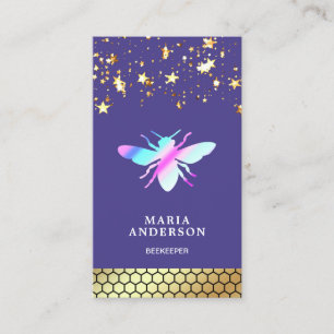 Tarjeta De Visita El pastor de miel beehive morado