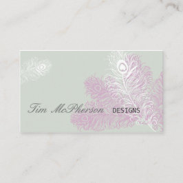 Tarjeta De Visita El pavo real elegante moderno empluma carnaval