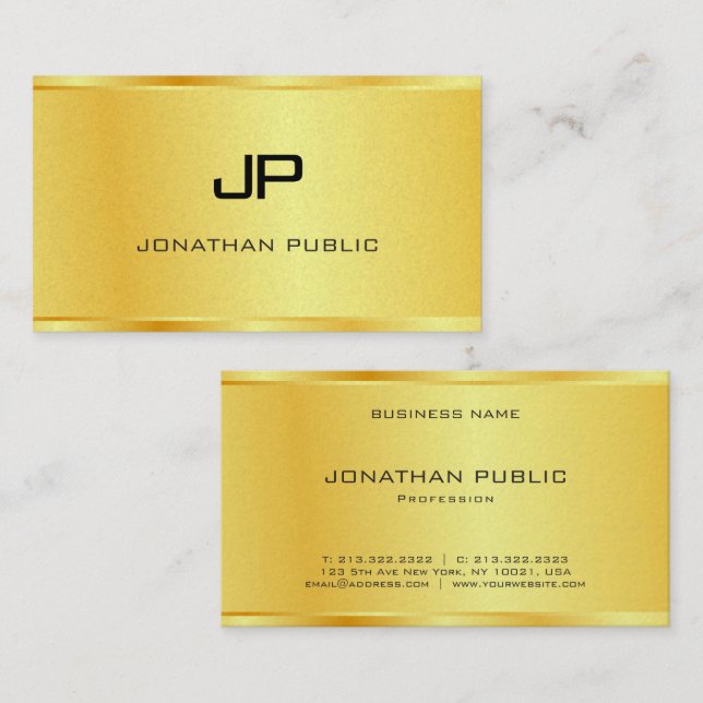 Tarjeta De Visita El Pearl Boss Gold Premium lujoso (Anverso / Reverso)