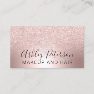 Tarjeta De Visita El pelo del maquillaje subió el efecto metalizado