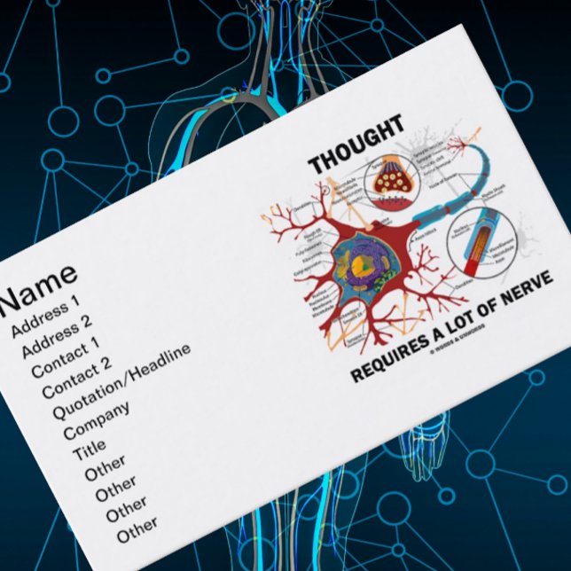 Tarjeta De Visita El Pensamiento Requiere Mucha Nerviosismo (Neurona (Neuropsychology business card for any thinker who knows that "Thought Requires A Lot Of Nerve")
